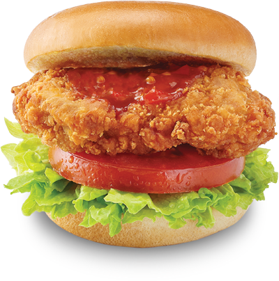Crispy Chicken Burger with Spicy Sauce